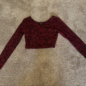 Long sleeve design crop top